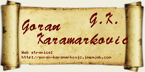 Goran Karamarković vizit kartica